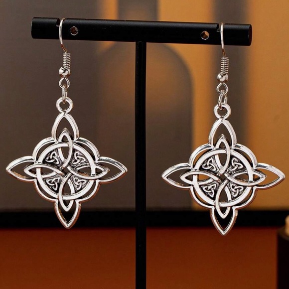 Any 4/$25! Silver Celtic Drop Earrings - Picture 3 of 7